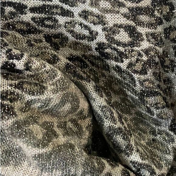 INC International Concepts Metallic Animal Print Cold Shoulder Top Size Large - Picture 6 of 11
